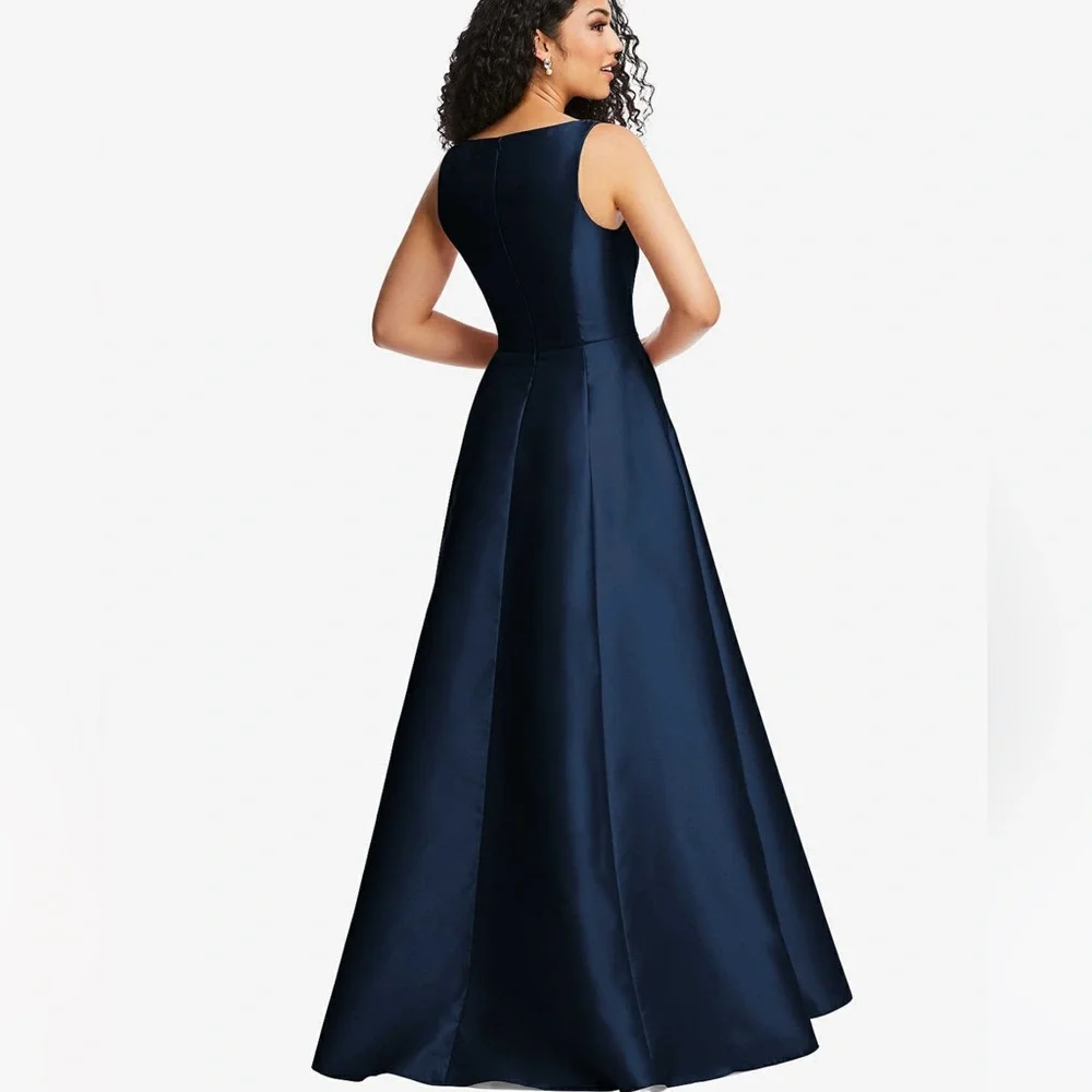 Alfred Sung Boned corset closed-back satin gown - Picture 2 of 3